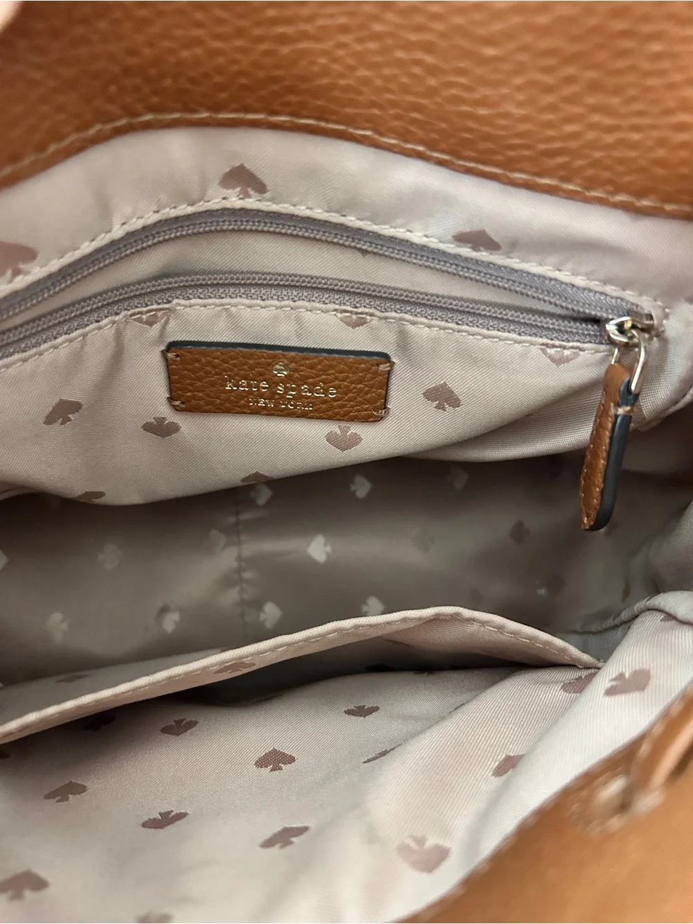 kate spade Pebbled Leather Backpack in Cognac Brown